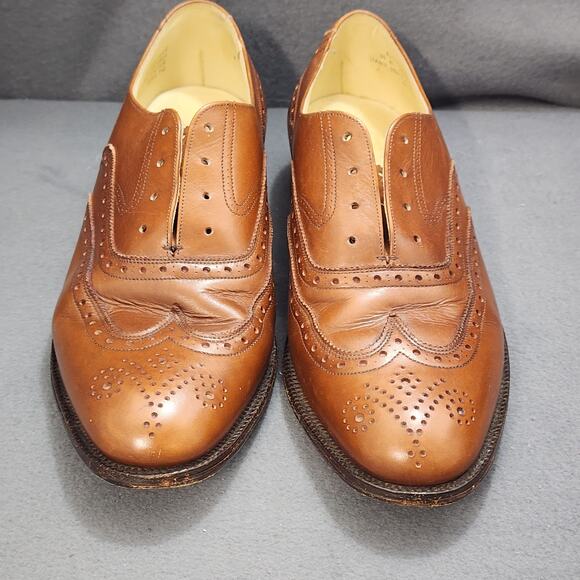 Saxon Mens 9.5 EEE Brown Leather Wingtip Oxford Dress Shoes main image 8